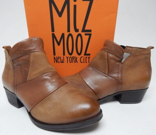 Miz Mooz Burlington Sz EU 38 W WIDE (US 7.5-8) Women's Leather Ankle Boots Honey