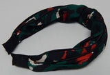 Locks & Mane Fashion Wide Knotted Headband Green Forest Themed Print