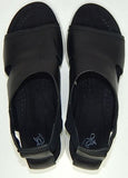 OTBT Whitney Size US 8 M Women's Leather Open Toe Wedge Sandals Black 19F961 - Texas Shoe Shop