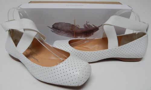 Jessica Simpson Mandalaye Sz US 9 M EU 40 Women's Perf Leather Flat Shoes White