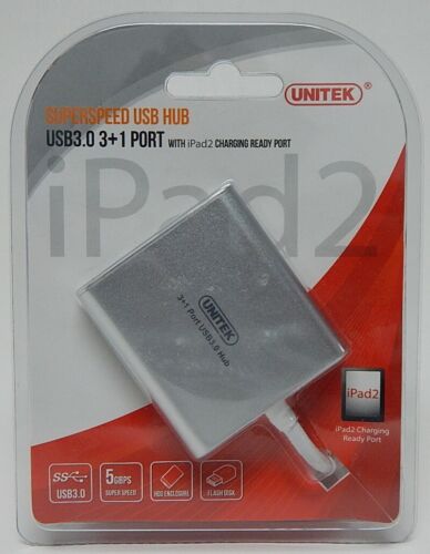 Unitek Superspeed USB Hub USB 3.0 3+1 Port w/ iPad2 Charging Ready Port Y-3043
