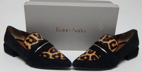 Franco Sarto Wynne 3 Sz 6 M EU 36 Women's Leather Loafers Slip-On Shoes Leopard