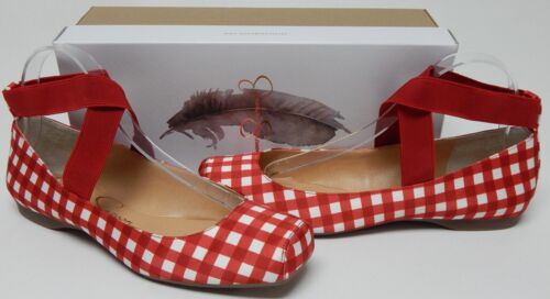 Jessica Simpson Mandalaye Sz US 8 M EU 38.5 Women's Flat Shoes Gingham Red Combo