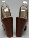 Charleston Tribeca Size US 9 M EU 40 Women's High Block Heel Sandals Tan Mesh