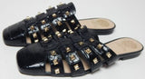 Vince Camuto Lendinna Sz US 9 M EU 40 Women's Leather Studded Mules Black Croco