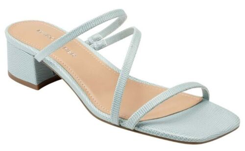 Marc Fisher Cary Size 8.5 M Women's Block Heel Strappy Slide Sandals Light Blue