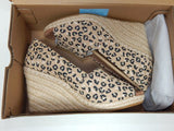 TOMS Michelle Size 5.5 M EU 36 Women's Espadrille Wedge Open Toe Sandals Cheetah