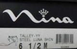 Nina Talley Size US 6.5 M Women's Ankle Strap Pumps Steel Champagne Luna Shine