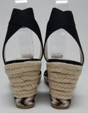 Bandolino Jenna 2 Size 7.5 M Women's Espadrille Ankle Strap Wedge Sandals Black