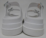 J/Slides Simply Sz 10 M Women's Adjustable 2-Strap Platform Slide Sandals White