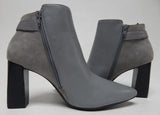 Aerosoles Final Word Size US 10 M Women's Leather Pointed Toe Ankle Booties Gray