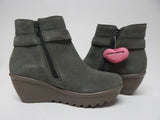Skechers Day Date Sz US 9 M EU 39 Women's Suede Parallel Wedge Ankle Boots Olive - Texas Shoe Shop