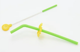 Kochblume 6-Pcs Silicone Drinking Straws & Flowers Set with Cleaning Brush Green