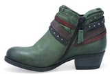 Miz Mooz Booker Sz EU 38 W WIDE (US 7.5-8) Women's Leather Studded Boots Forest