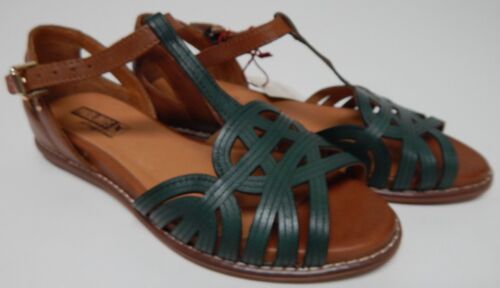 Pikolinos Talavera Sz EU 38 M (US 8-8.5) Women's Leather Strappy Sandals Emerald