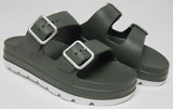 J/Slides Simply Size US 10 M Women's Adjustable EVA Platform Slide Sandals Khaki
