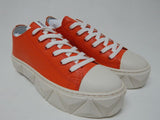Schutz Energy Size 8 M (B) Women's Leather Platform Lace-Up Shoes Bright Orange