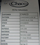 Chaco Lowdown Slide Size 9 M EU 42 Men's Sport Sandals Faded Blue Fog JCH108439