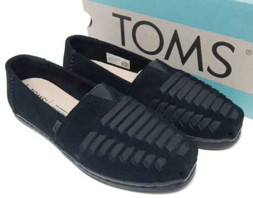 TOMS Alpargata Sz 5.5 M EU 36 Women's Leather Wrap Suede Loafers Black 10015770