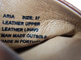 Miz Mooz Aria Size EU 37 (US 6.5 M) Women's Leather Slide Flat Sandals Brandy - Texas Shoe Shop