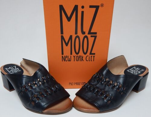 Miz Mooz Briar Size EU 39 W WIDE (US 8.5-9) Women's Leather Slide Sandals Black