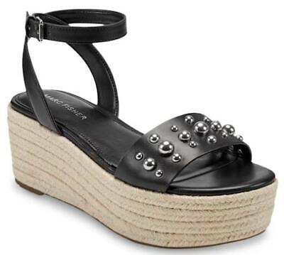 Marc Fisher Joyce Size 5.5 M Women's Espadrille Strappy Platform Sandals Black