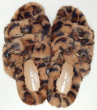 Urban Sport by J/Slides Babee Size 10 M Women's Faux Fur Slide Slippers Leopard
