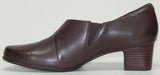 Clarks Un Damson Adele Size 12 N NARROW EU 44 Women's Leather Slip-On Pump Brown
