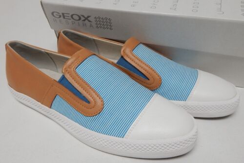 Geox D Giyo B Size US 8 M EU 38 Women's Slip-On Casual Shoes Petrol/Caramel