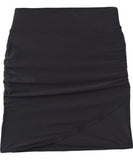 prAna Brigi Sz Small (S) Wide Waistband Shirred Mid Thigh Faux Wrap Skirt Black - Texas Shoe Shop