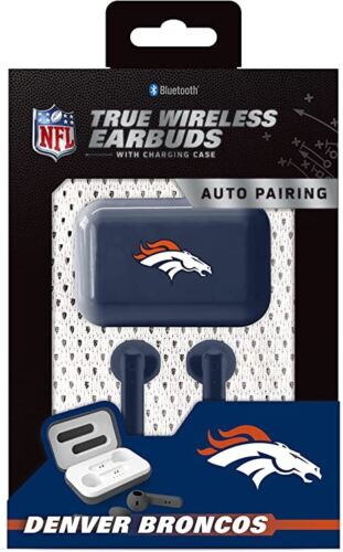 SOAR NFL Bluetooth True Wireless Earbuds with Charging Case Denver Broncos