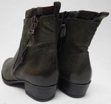 Miz Mooz Bronte Size EU 38 W WIDE (US 7.5-8) Women's Leather Biker Boots Olive