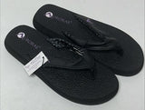 Aurorae Size US 8 M Women's Yoga Mat Flip Flop Sandals Black FF100B