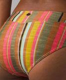 prAna Presolana Sz Small (S) Wide Waistband Mid Rise Bottoms Cacti Soleil Stripe