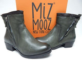 Miz Mooz Bronte Size EU 38 W WIDE (US 7.5-8) Women's Leather Biker Boots Olive