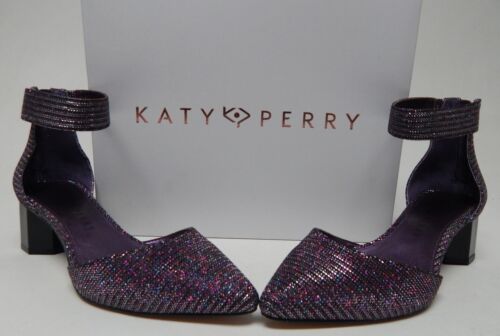 Katy Perry The Jo Size 8 M EU 38 Women's Ankle Strap Pumps Sparkle Fabric Grape