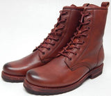 Frye Veronica Combat Sz US 7.5 M Women's Leather Ankle Boot Red Clay 3470322-RDC