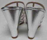 Nine West Jesty Size US 10 M Women's High Wedge Heeled Strappy Sandals Silver