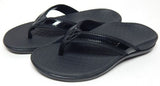 Vionic Tide II Size US 6 M EU 37 Women's Leather Orthotic Thong Sandals Black