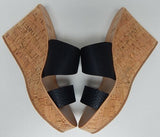 Dolce Vita Popi Size US 9.5 M Women's Cork Wedge Slide Sandal Black Multi Stella