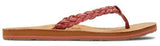 Roxy Lorraine Braid Sz 11 M Women's Leather Braided Flip Flop Thong Sandal Mauve