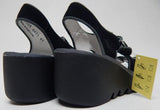 FLY London Bara Sz EU 41 M (US 10) Women's Suede Adjustable Wedge Sandals Black