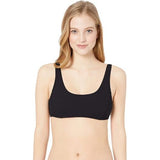 prAna Rimini Size Small (S) Scoop Neckline Open Back Bikini Top Black Solid
