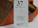 Sergio Tomani Patricia Sz EU 37 M (US 6.5-7) Women Leather Wedge Sandal Mandarin