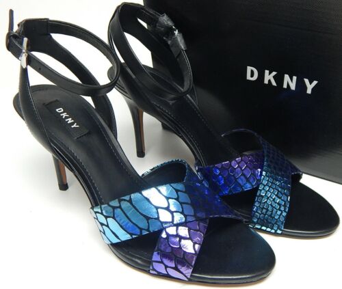 DKNY Ivy Sz US 9.5 M EU 40.5 Women's Leather Ankle Strap Heeled Sandals K2908536