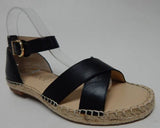 Sole Society Saundra Size US 8.5 M EU 39 Women's Leather Espadrille Sandal Black