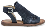 Miz Mooz Fifi Size EU 38 W WIDE (US 7.5-8) Women's Studded Leather Sandals Black
