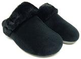 Vionic Marielle Size 8 M EU 38.5 Women's Faux Fur Adjustable Mule Slippers Black