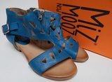 Miz Mooz Current Size EU 37 W WIDE (US 6.5-7) Women's Perf Leather Sandals Denim