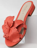 Cecelia New York Lila Size US 9 M Women's Leather Floral Slide Sandals Coral